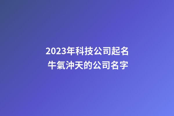 2023年科技公司起名 牛氣沖天的公司名字